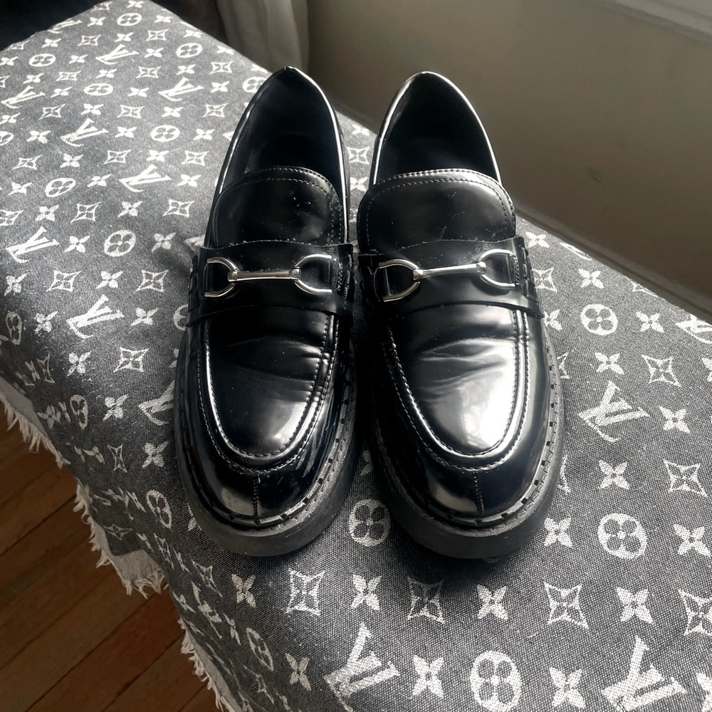 COPY - Black thick sole Zara loafers size 40 (narrow) pre loved